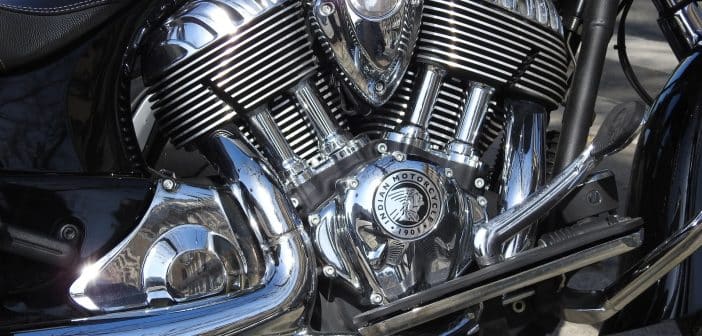 black and silver motorcycle engine