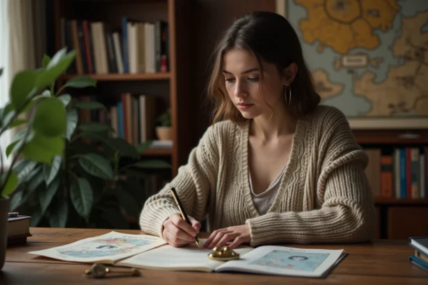 Jeune femme concentrée lisant un manuel de jeu Silksong