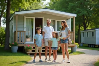 Mobil-home confortable dans un camping en pleine nature