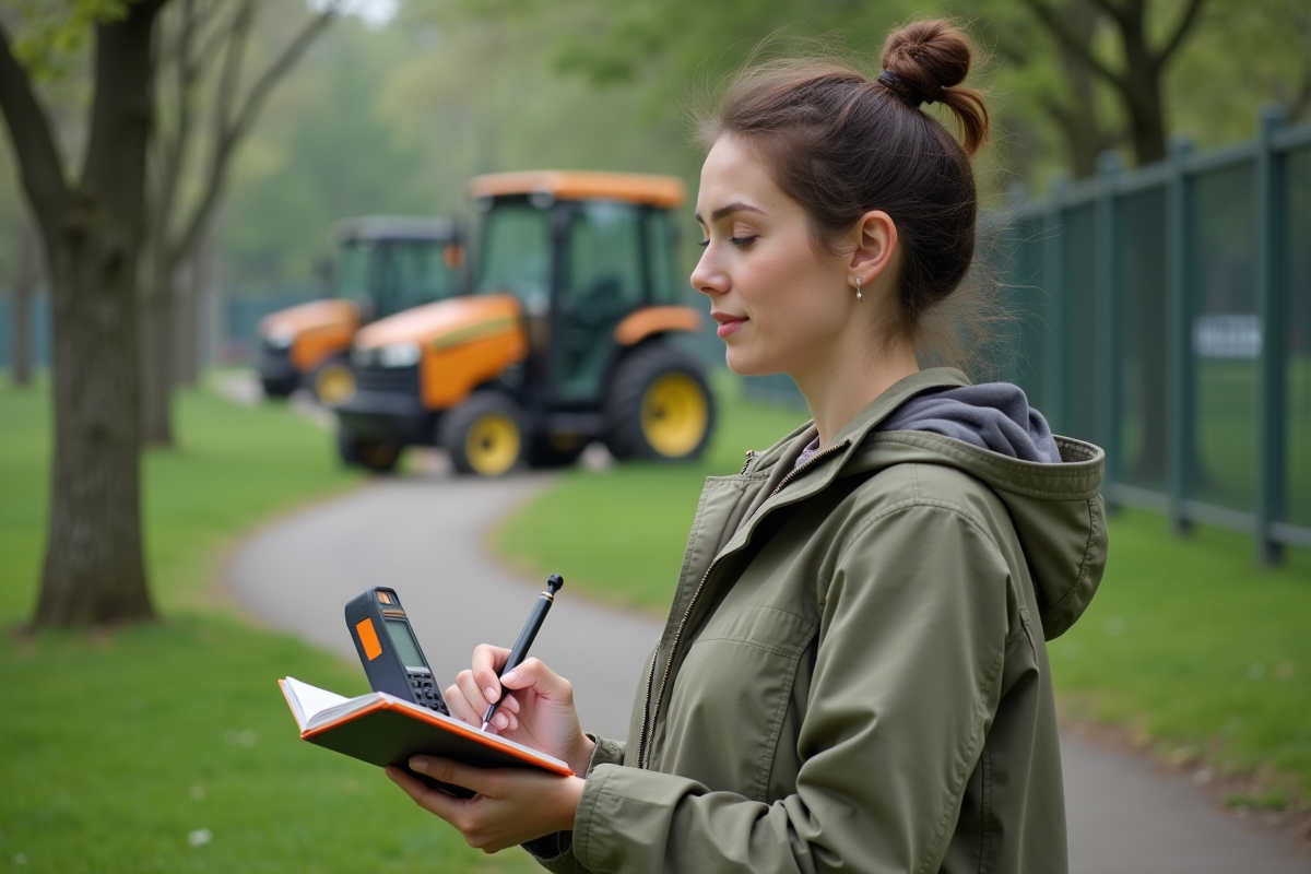 Jeune femme scientifique mesurant la qualité de l