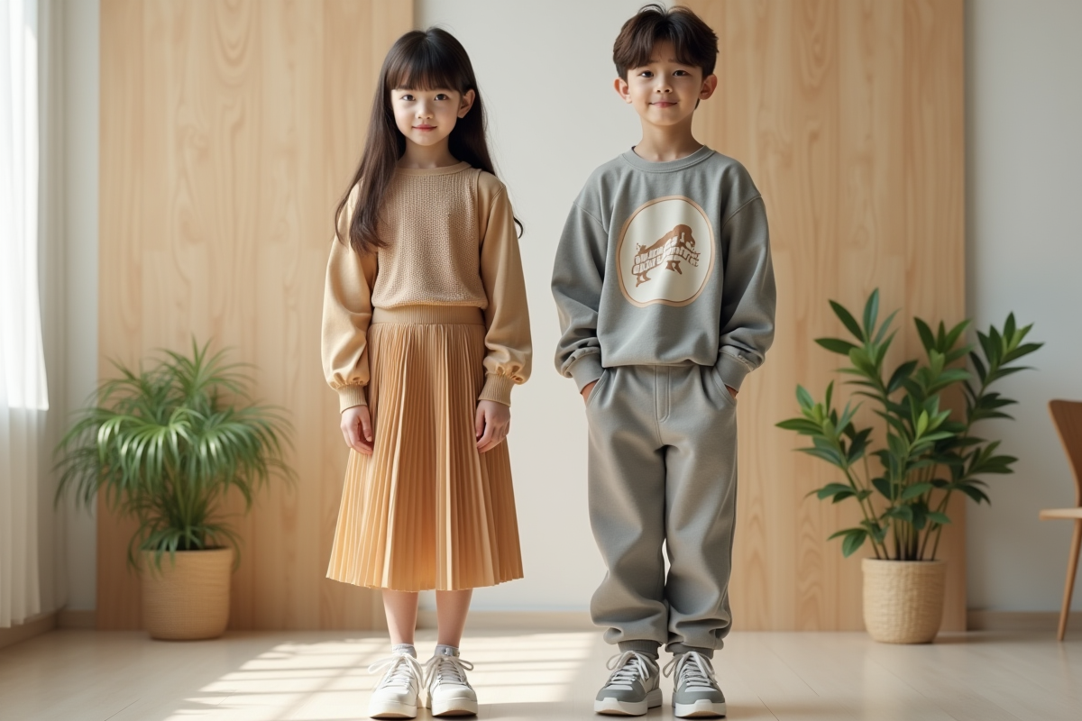Adolescents en streetwear tendance en intérieur moderne